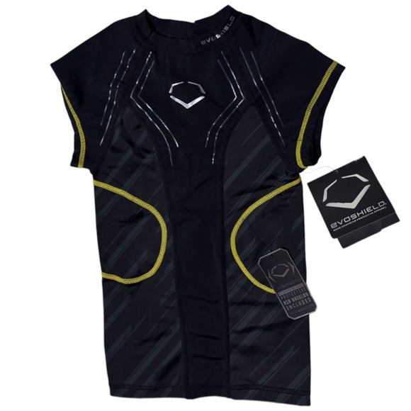 NWT EVOSHIELD CustomTech EvoAlpha Football Rib Shirt Black Grey - Picture 2 of 14